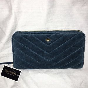 Juicy Couture Black Label Teal Blue Plush Wallet